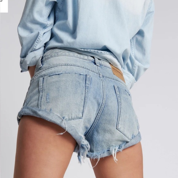 Bandits Low Waist Denim Shorts 
Hendrixe Blue One Teaspoon Size 31 - Picture 2 of 8